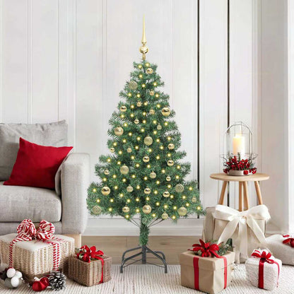 Christmas Tree PVC 150 cm Green with 150 LEDs&gold balls