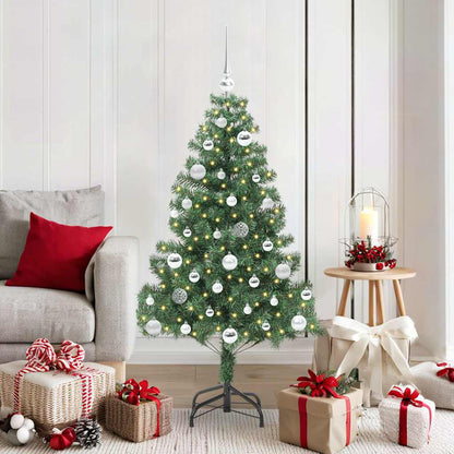 Christmas Tree PVC 150 cm Green with 150 LEDs&silver balls
