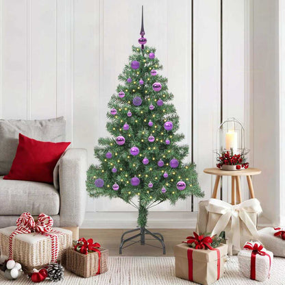 Christmas Tree PVC 150 cm Green with 150 LEDs&lilac balls