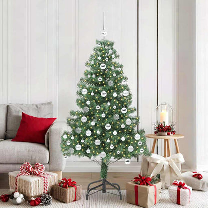Christmas Tree PVC 180 cm Green with 300 LEDs&silver balls