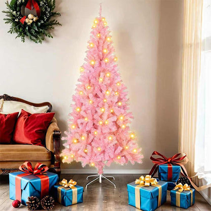 Christmas Tree PVC 180 cm Pink with 300 LEDs