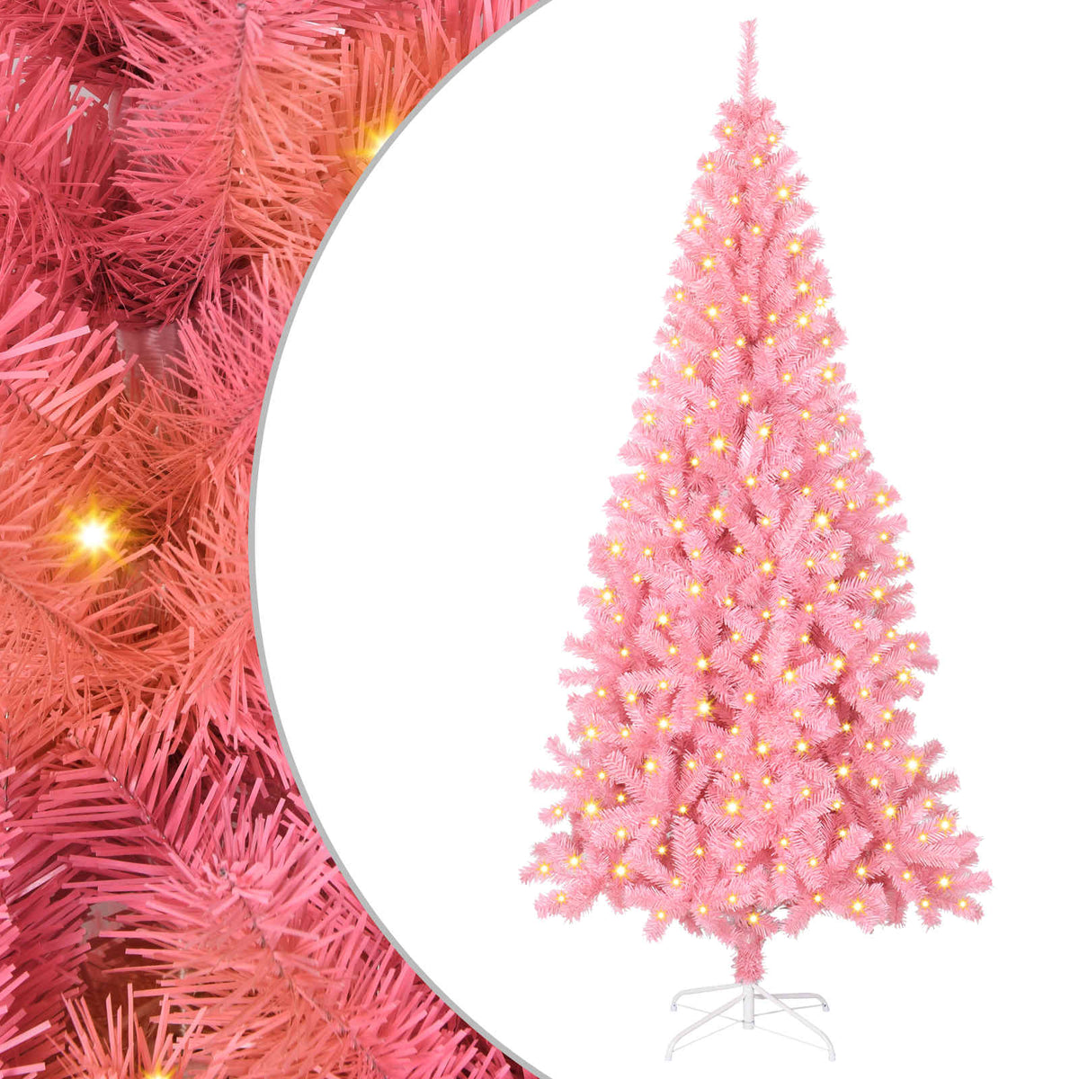 Christmas Tree PVC 180 cm Pink with 300 LEDs
