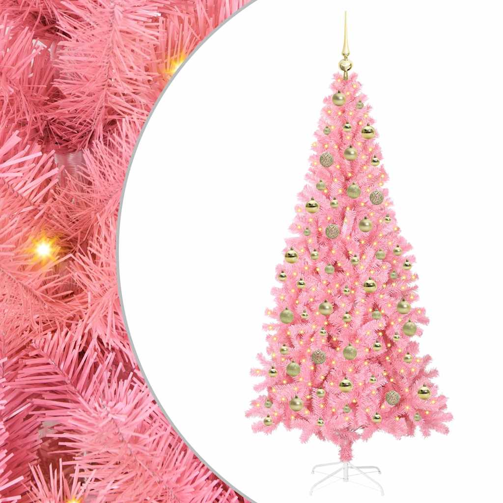 vidaXL Christmas Tree Pink 210 cm PVC 2