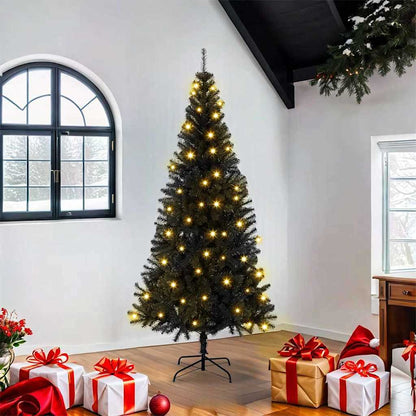 Christmas Tree PVC 180 cm Black with 300 LEDs