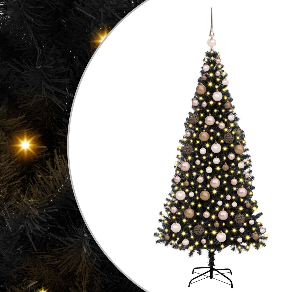 vidaXL Christmas Tree Black 180 cm PVC 2