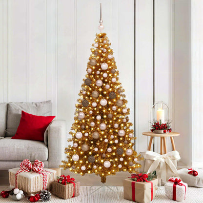 vidaXL Christmas Tree Gold 180 cm PET 1