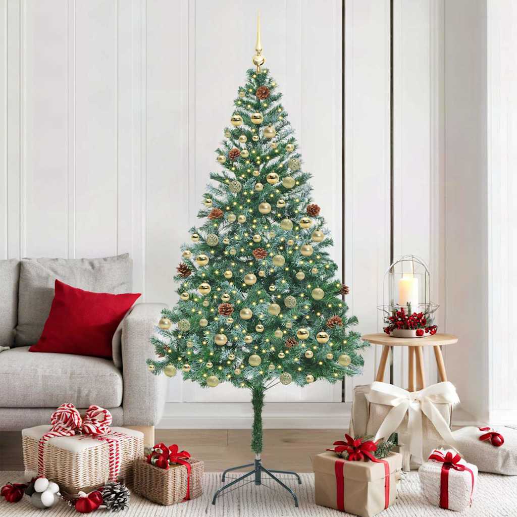 vidaXL Artificial Christmas Tree Green 180 cm PVC and Steel 1