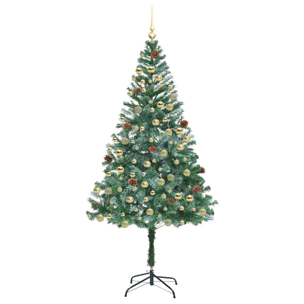 vidaXL Artificial Christmas Tree Green 180 cm PVC and Steel 4