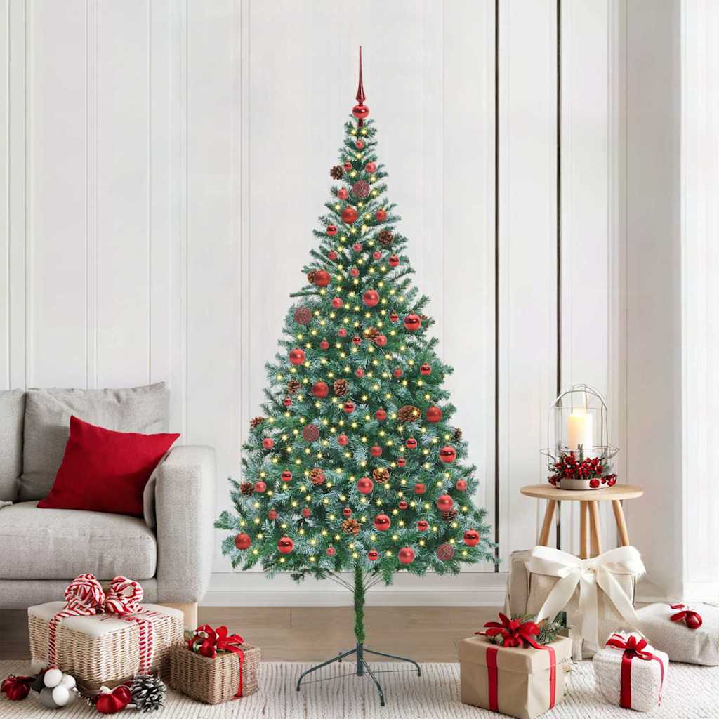 Artificial Christmas Tree Green 210 cm PVC and Steel with 120 red balls