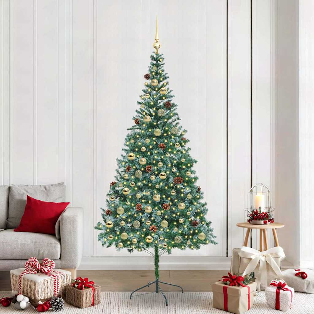 vidaXL Artificial Christmas Tree Green 210 cm PVC and Steel 1