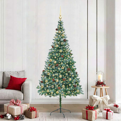 vidaXL Artificial Christmas Tree Green 210 cm PVC and Steel 1