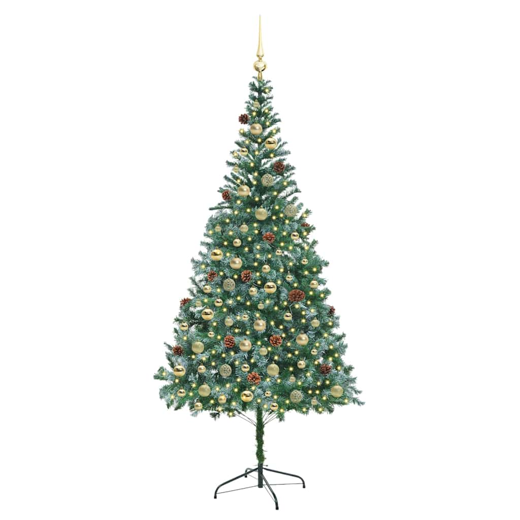 vidaXL Artificial Christmas Tree Green 210 cm PVC and Steel 3