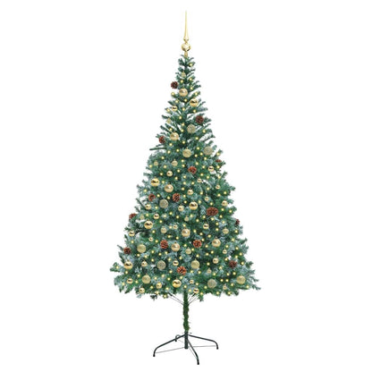 vidaXL Artificial Christmas Tree Green 210 cm PVC and Steel 3