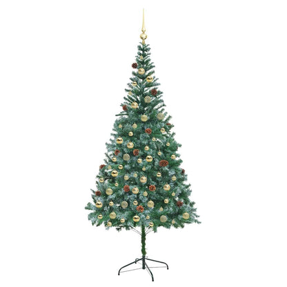 vidaXL Artificial Christmas Tree Green 210 cm PVC and Steel 4