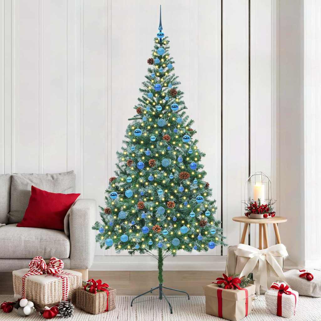 Artificial Christmas Tree Green 210 cm PVC and Steel with 120 blue balls