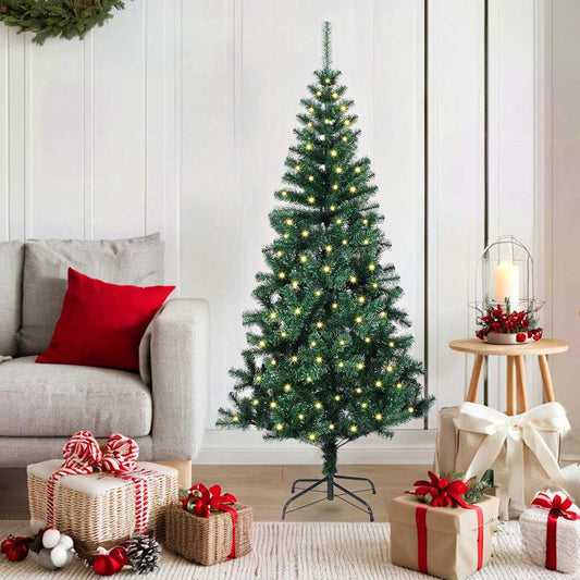 Artificial Pre-lit Christmas Tree Green PVC and Metal 150 cm with leds