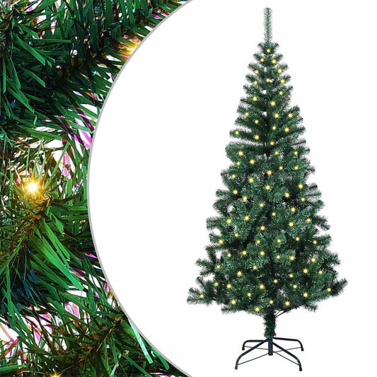 Artificial Pre-lit Christmas Tree Green PVC and Metal 150 cm with leds