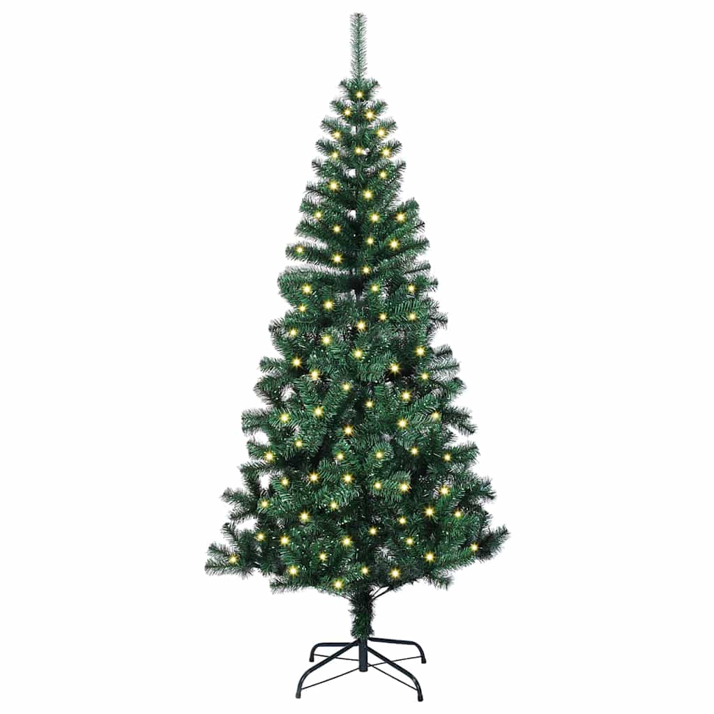 Artificial Pre-lit Christmas Tree Green PVC and Metal 150 cm with leds