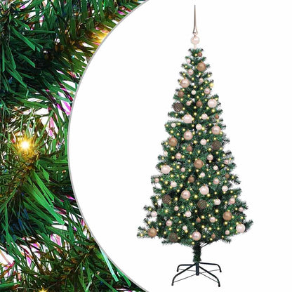 vidaXL Artificial Pre-lit Christmas Tree Green 180 cm PVC and Metal 2