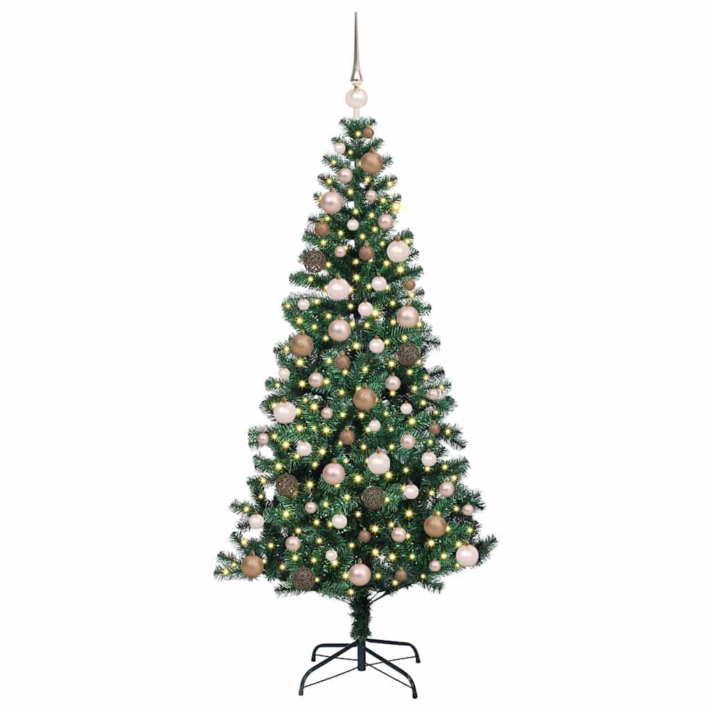 vidaXL Artificial Pre-lit Christmas Tree Green 180 cm PVC and Metal 3