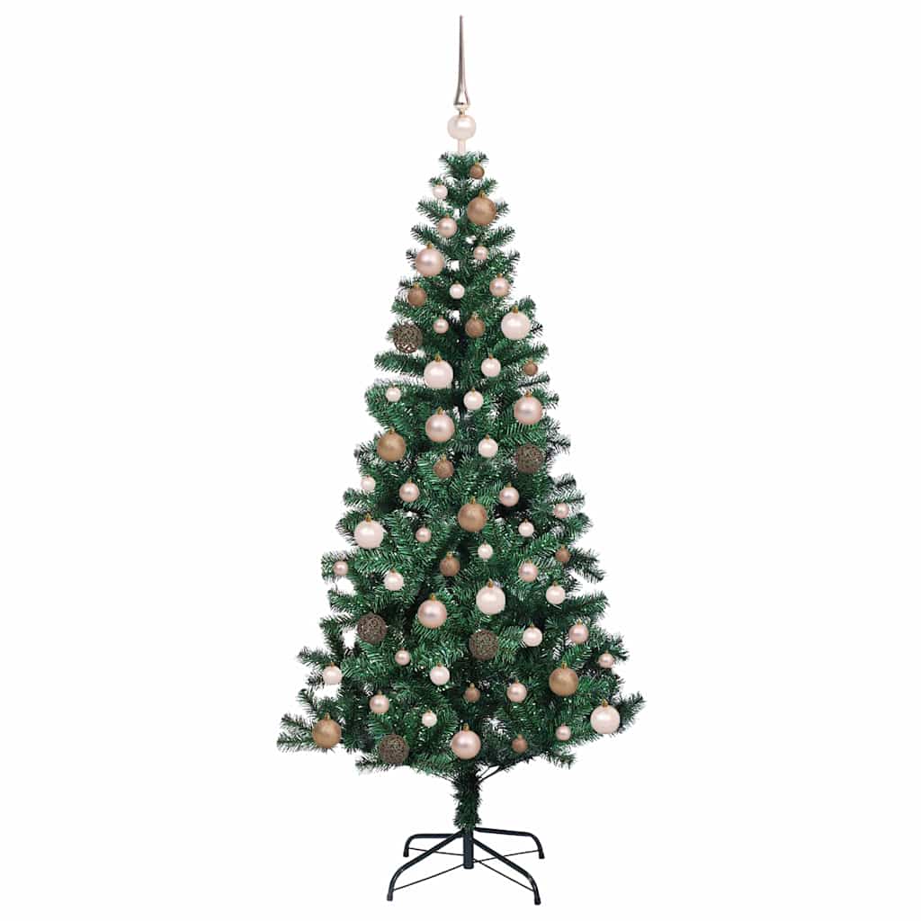 vidaXL Artificial Pre-lit Christmas Tree Green 180 cm PVC and Metal 4