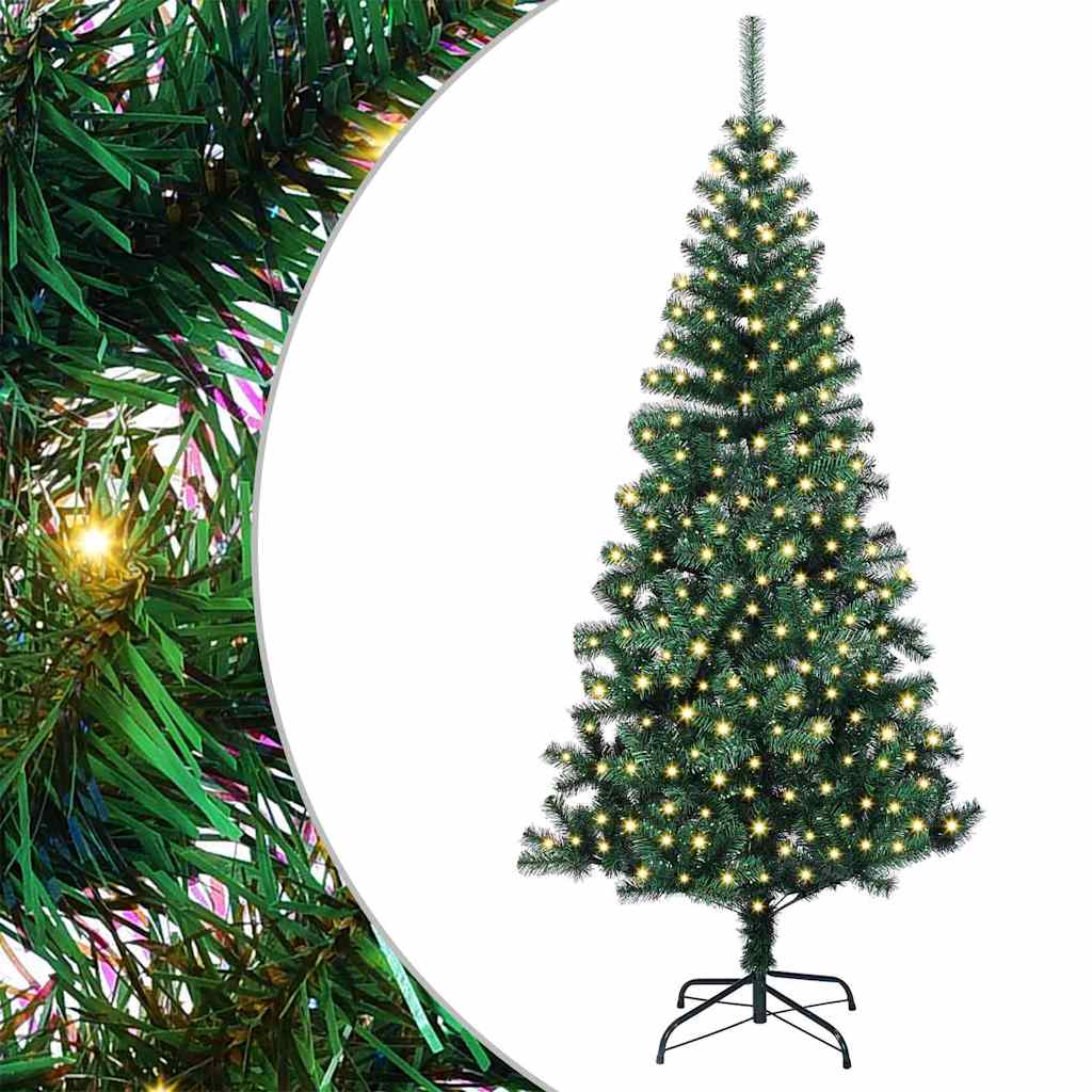 Artificial Pre-lit Christmas Tree Green PVC and Metal 240 cm with leds