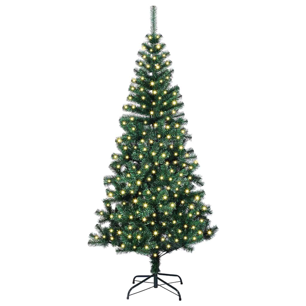Artificial Pre-lit Christmas Tree Green PVC and Metal 240 cm with leds
