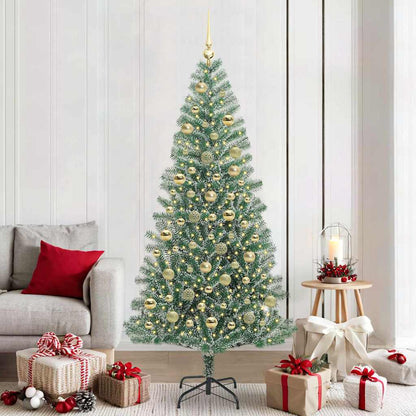 vidaXL Artificial Christmas Tree Snow Flocked with LED Light 210 cm 1