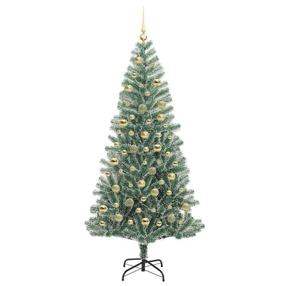 vidaXL Artificial Christmas Tree Snow Flocked with LED Light 210 cm 4