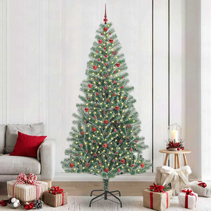 Artificial Christmas Tree Snow Flocked with LED Light 240 cm with LEDs&red balls