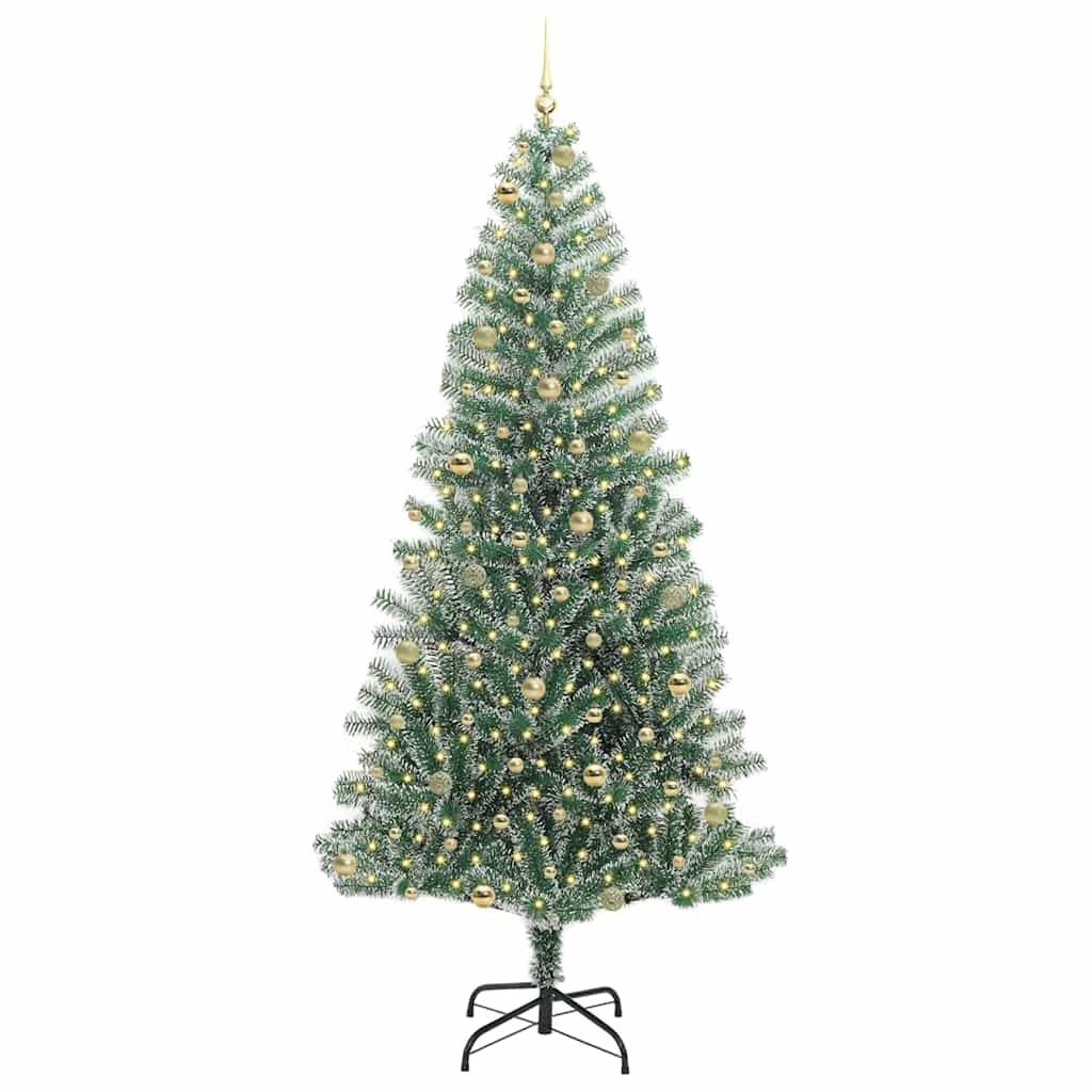 vidaXL Artificial Christmas Tree Snow Flocked with LED Light 240 cm 3