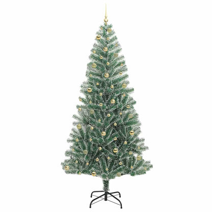 vidaXL Artificial Christmas Tree Snow Flocked with LED Light 240 cm 4