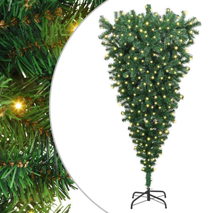 Upside-down Artificial Pre-lit Christmas Tree with Ball Set PVC Width 180 cm without balls