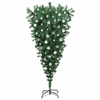 vidaXL Upside-down Artificial Pre-lit Christmas Tree with Ball Set PVC 4