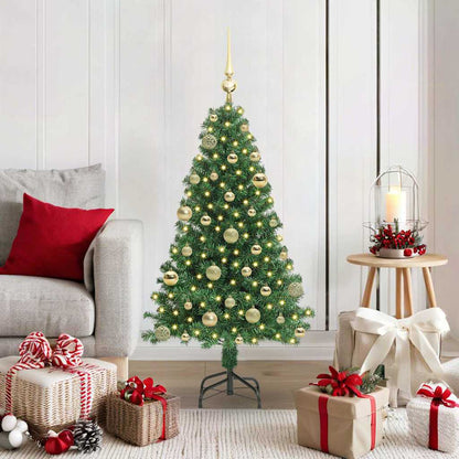 Artificial Christmas Tree with 150 LEDs with Stand Green 120 cm with 61 gold balls