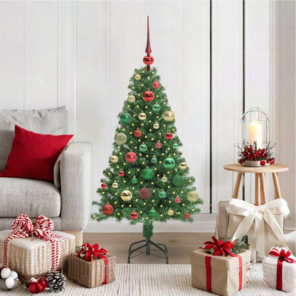 Artificial Christmas Tree with 150 LEDs with Stand Green 120 cm with 61 multicolour balls