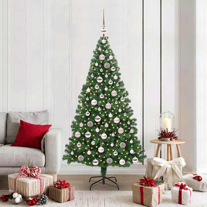 Artificial Christmas Tree with 300 LEDs with Stand Green 180 cm with 120 pink balls
