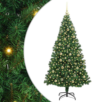 vidaXL Artificial Christmas Tree with 300 LEDs with Stand Green 210 cm 2