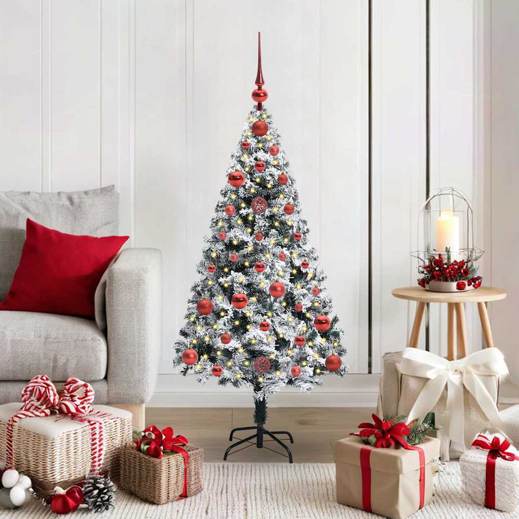 Artificial Christmas Tree White 120 cm with 61 red balls