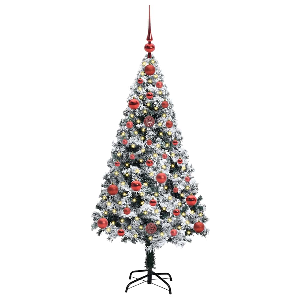 Artificial Christmas Tree White 120 cm with 61 red balls