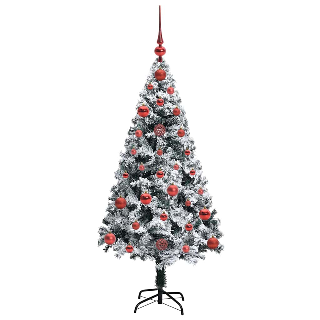Artificial Christmas Tree White 120 cm with 61 red balls