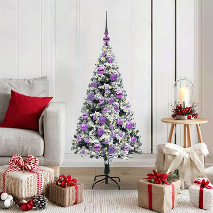 Artificial Christmas Tree White 120 cm with 61 lilac balls