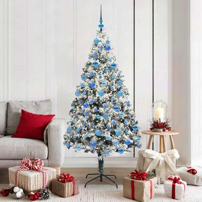 Artificial Christmas Tree White 180 cm with 120 blue balls