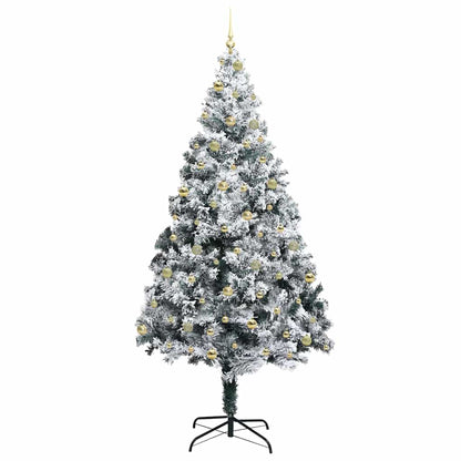 vidaXL Artificial Christmas Tree with 300 LEDs with Stand White 240 cm 4
