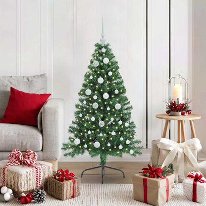 Artificial Pre-lit Christmas Tree PVC 120 cm Green with 61 white balls