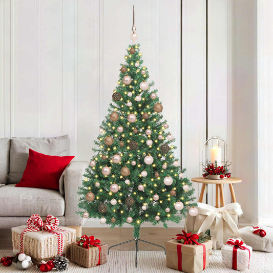 vidaXL Artificial Pre-lit Christmas Tree Green 180 cm PVC 1
