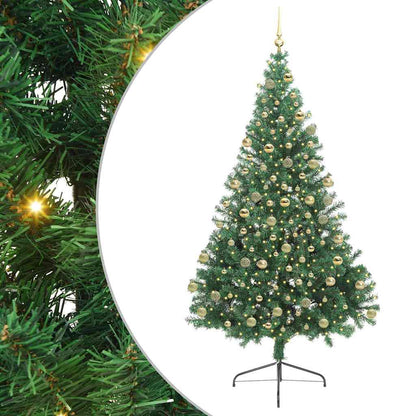 vidaXL Artificial Pre-lit Christmas Tree Green 180 cm PVC 2