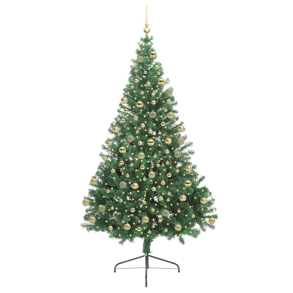 vidaXL Artificial Pre-lit Christmas Tree Green 180 cm PVC 3