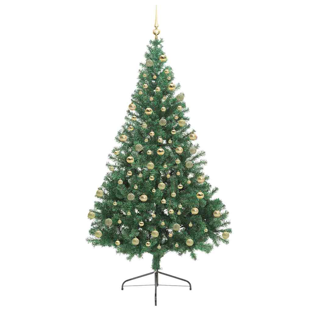 vidaXL Artificial Pre-lit Christmas Tree Green 180 cm PVC 4