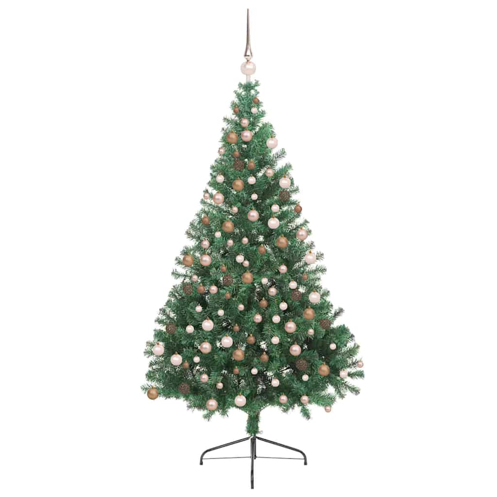 vidaXL Artificial Pre-lit Christmas Tree Green 210 cm PVC 3
